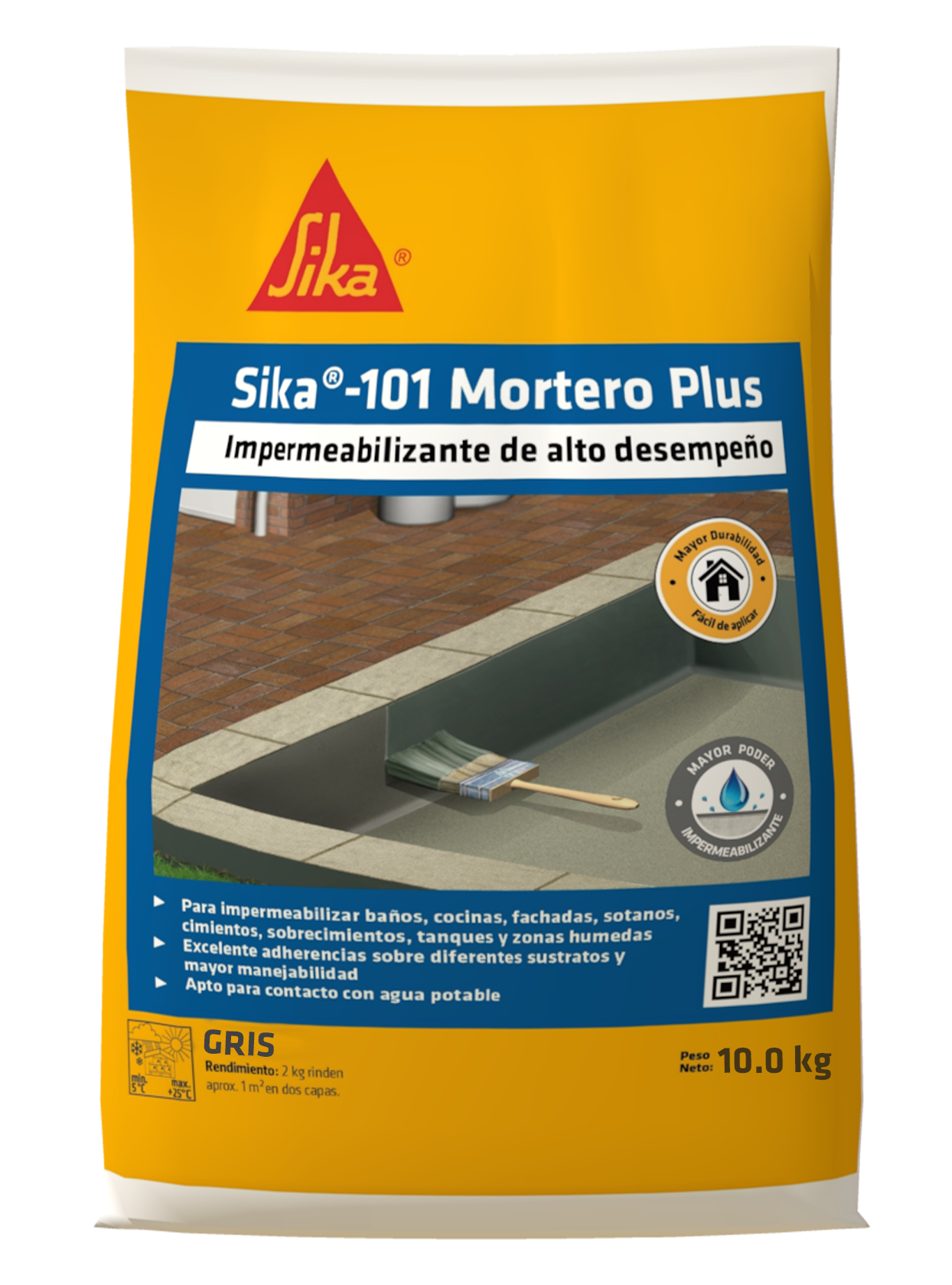 SIKA 101 MORTERO PLUS GRIS 10 KG