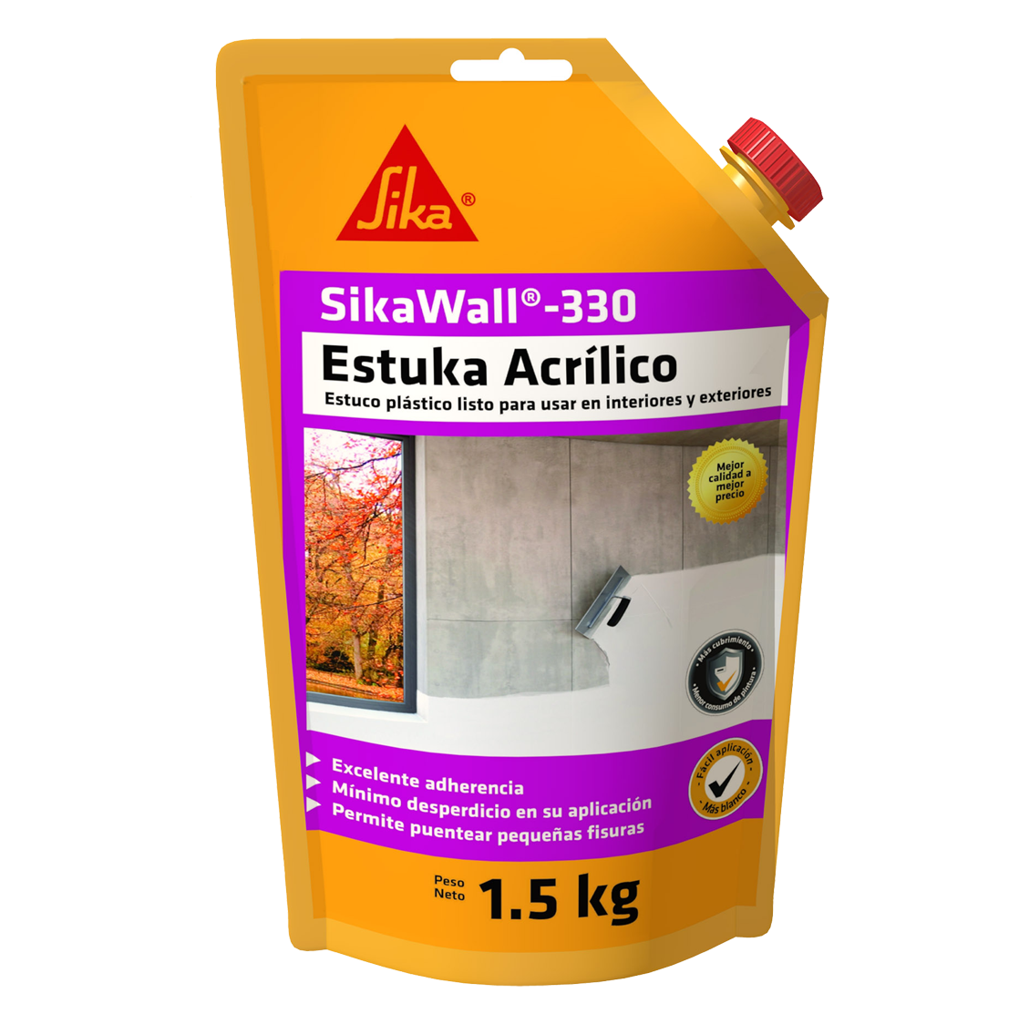ESTUCO ACRILICO 1.5KG SIKAWALL 330