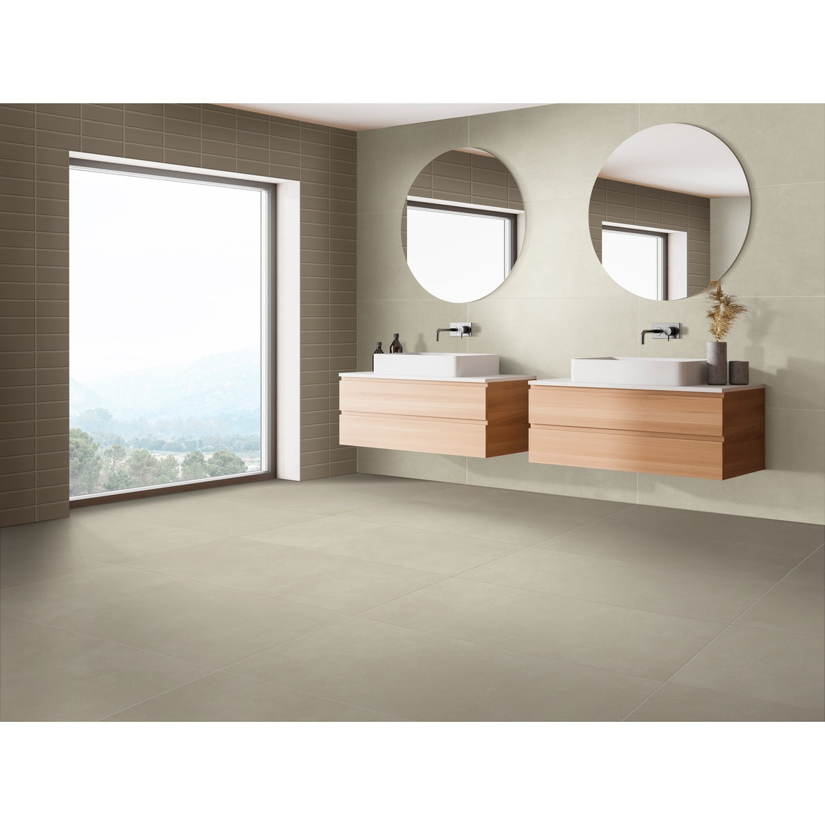 PORCELANATO Porcelatech® Rectificado Concrete ARD® PRO Marfil Caras Diferenciadas 61X121.5 CAJA 1.48