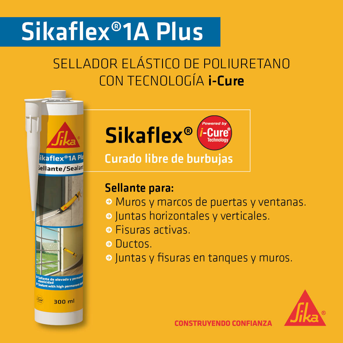 SIKAFLEX 1A PLUS I-CURE 300 ML GRIS