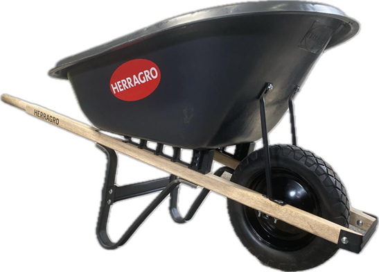 CARRETILLA 100 LITROS PLASTICA CHASIS MADERA ANTIPINCHAZO