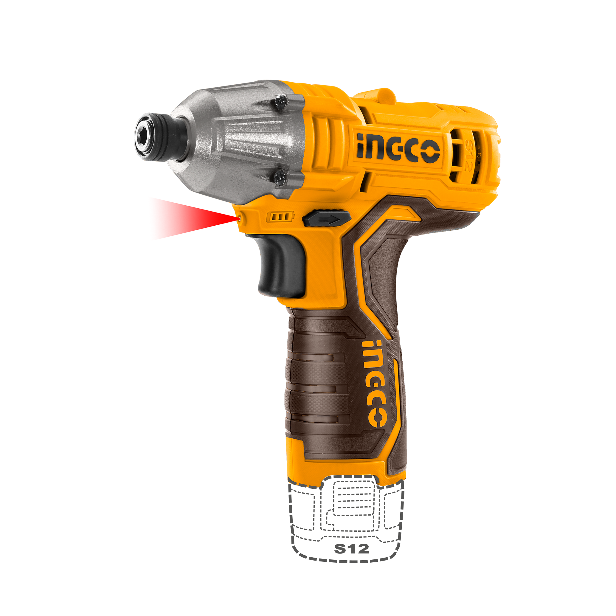 Driver 12V 100Nm M1/4 Con 2 Baterias Y Cargador INGCO CIRLI12015 - MARKEMSTORE