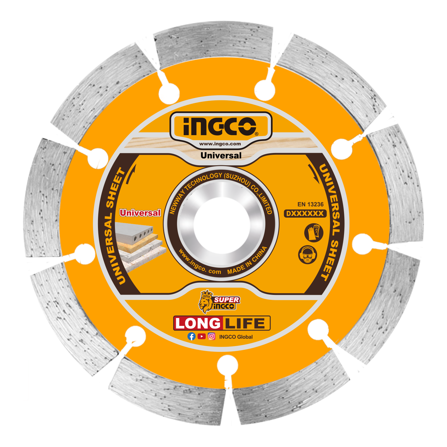Disco Diamantado Segmentado 7X22,2mm INGCO DMD011802 - MARKEMSTORE