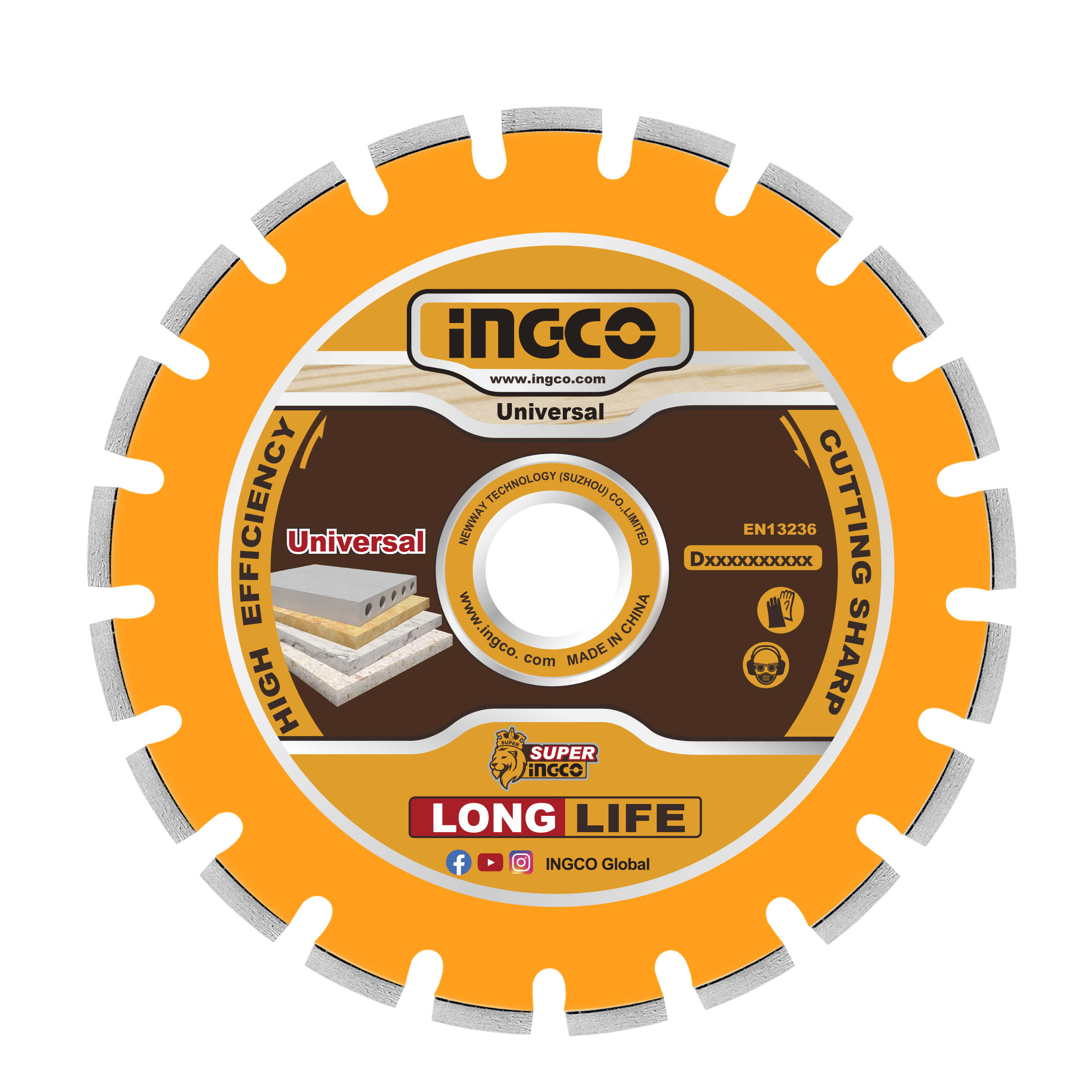 Disco Diamantado Segmentado 14X25,4Mm INGCO DMD033551 - MARKEMSTORE