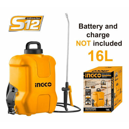 Fumigadora Rociadora Inalambrica 12v 16 Litros 4 Bar Ingco - MARKEMSTORE