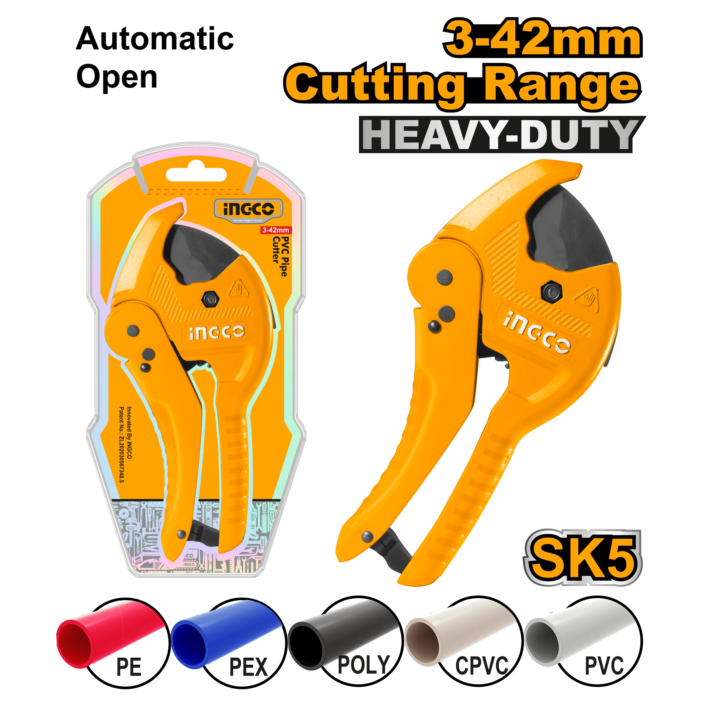 Cortatubo Pvc 225mm Ingco HPC0442 - MARKEMSTORE