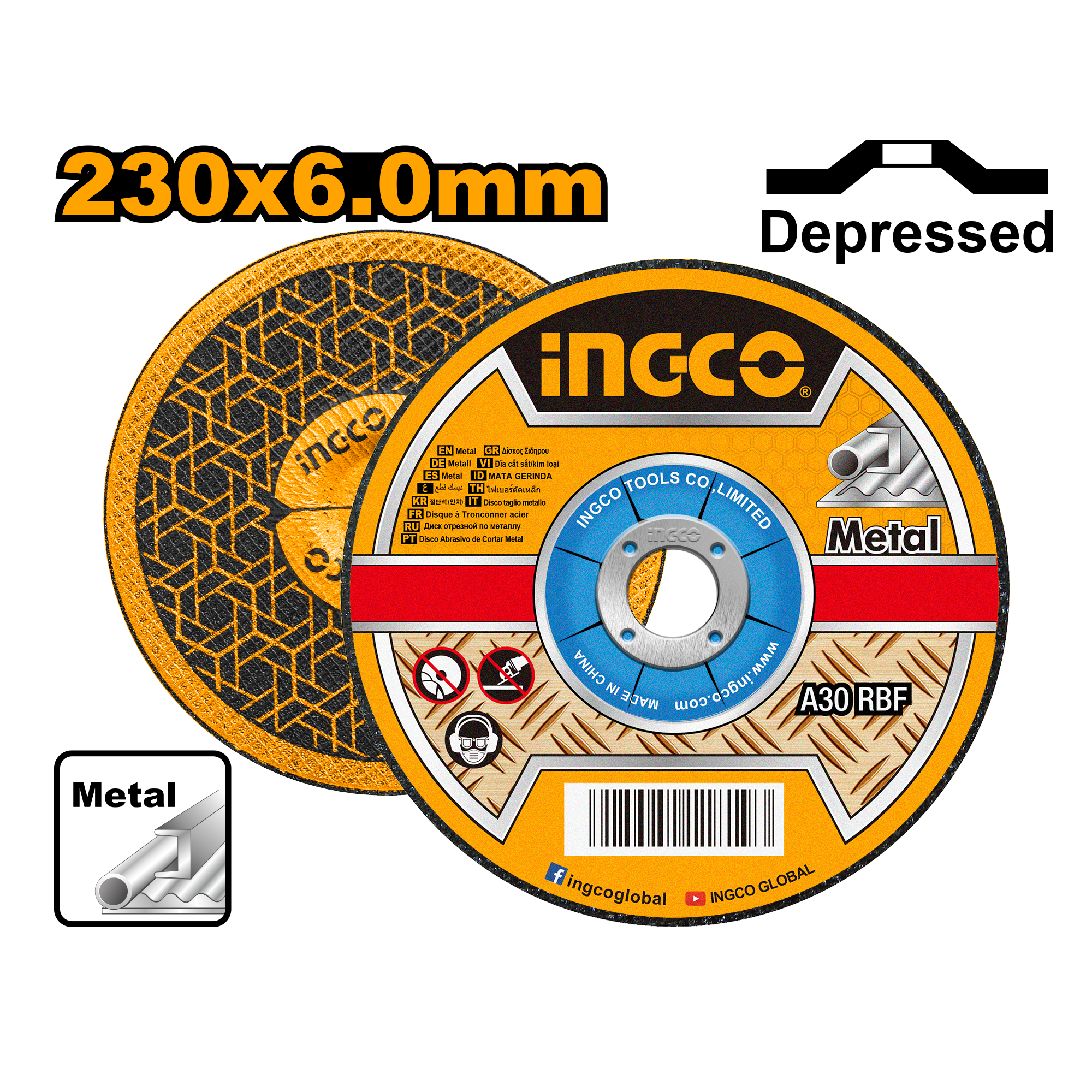 Disco De Pulir 9X1/4X7/8 Ingco MGD602301 - MARKEMSTORE