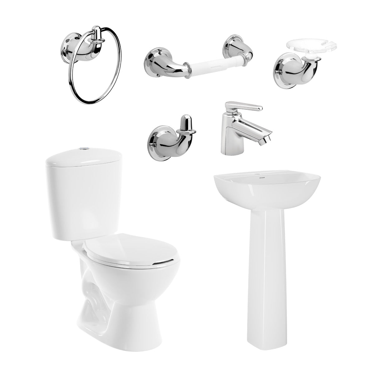 COMBO MANANTIAL PRO REDONDO BLANCO CON PEDESTAL