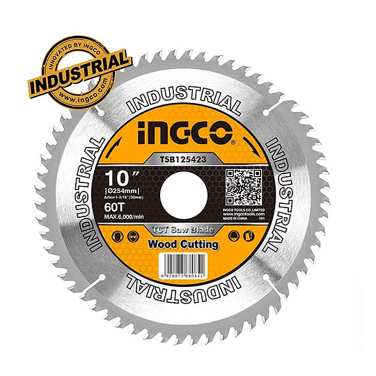 Disco Sierra Madera 10 60D INGCO TSB125423 - MARKEMSTORE