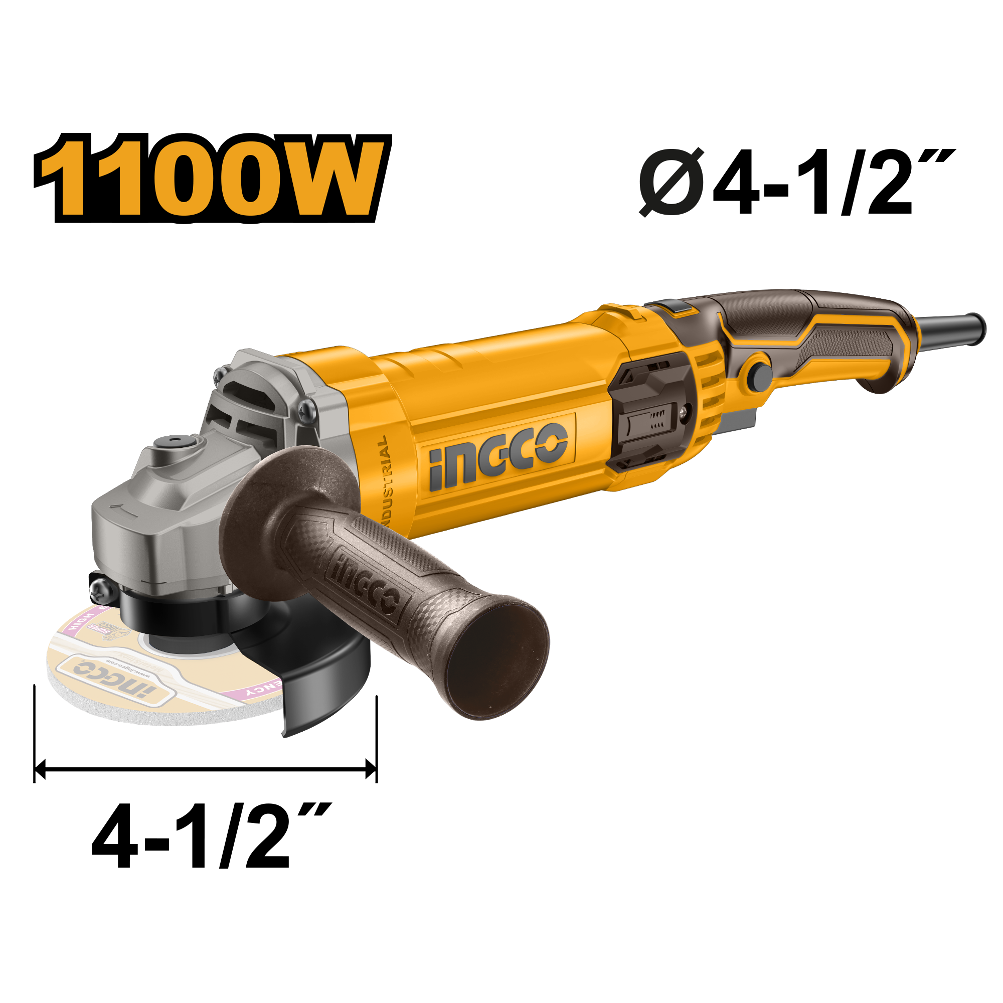 Pulidora Angular 4-1/2" 1100W 12000Rpm Ingco UAG1100383 - MARKEMSTORE