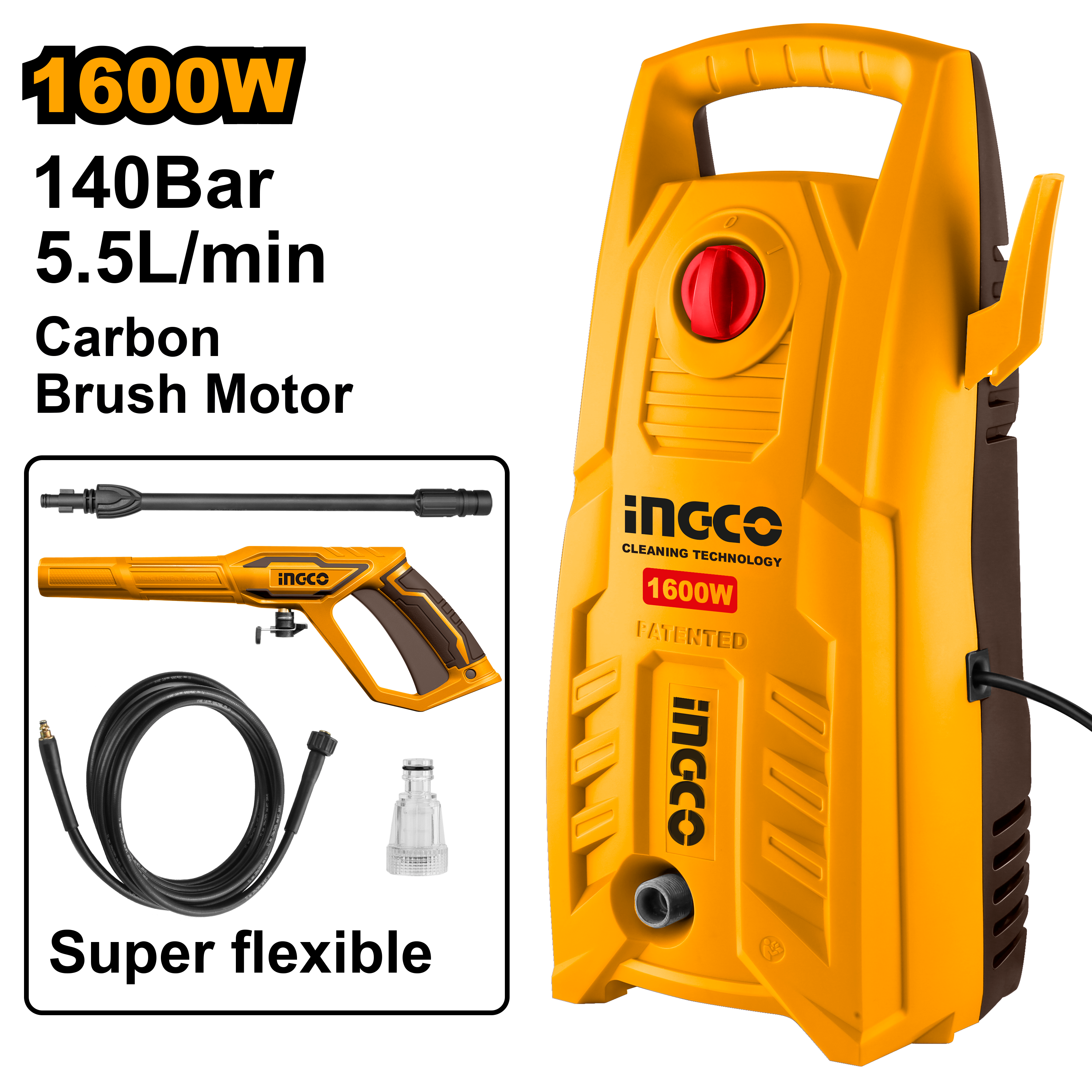 Hidrolavadora 110/120V 1600W 2030 Psi 5,5L/Min Uhpwr16008 - MARKEMSTORE