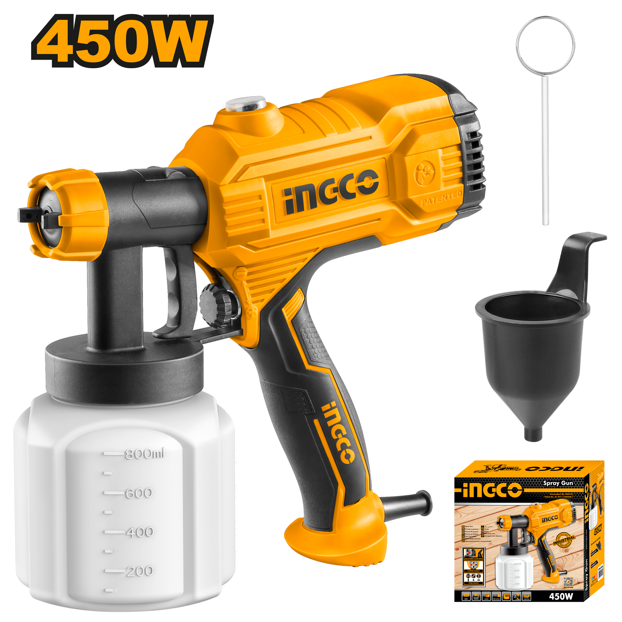 Pistola De Pintar 110/120V 50/60Hz 450W Ingco USPG3508 - MARKEMSTORE