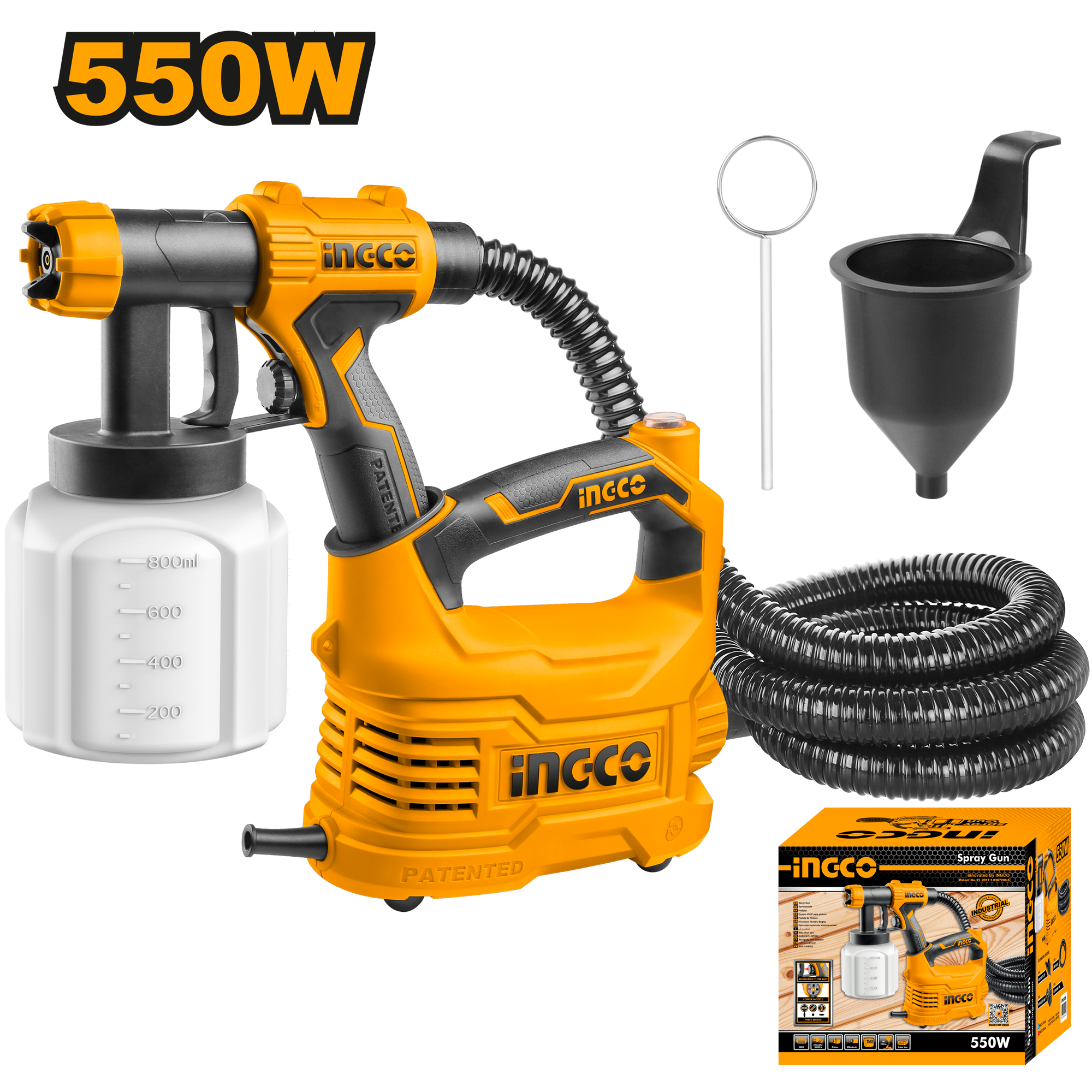 Pistola De Pintar 110/120V 50/60Hz 550W INGCO USPG5008 - MARKEMSTORE