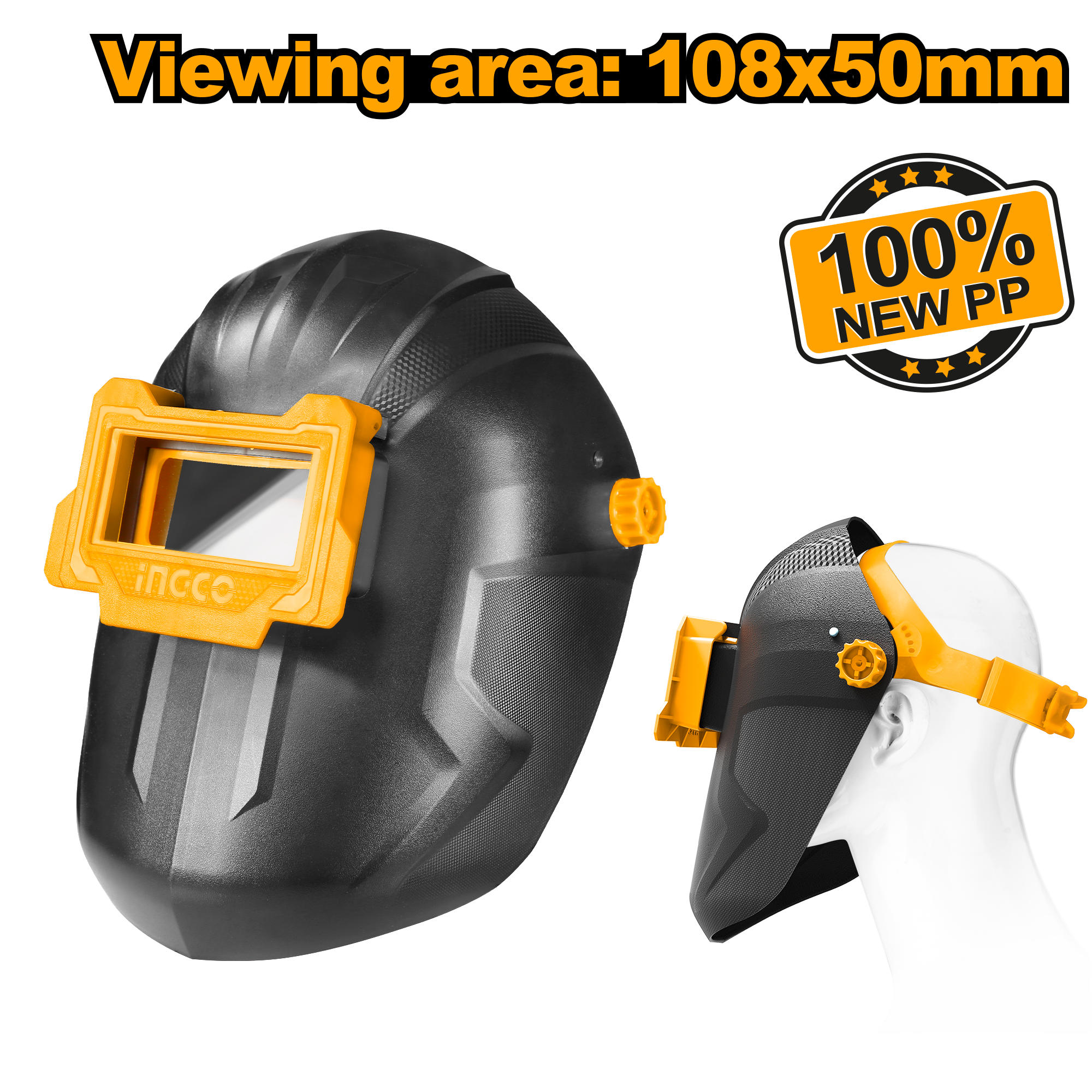 Careta Para Soldar 100%Pp Vidrio 108X50X3mm INGCO WM101 - MARKEMSTORE