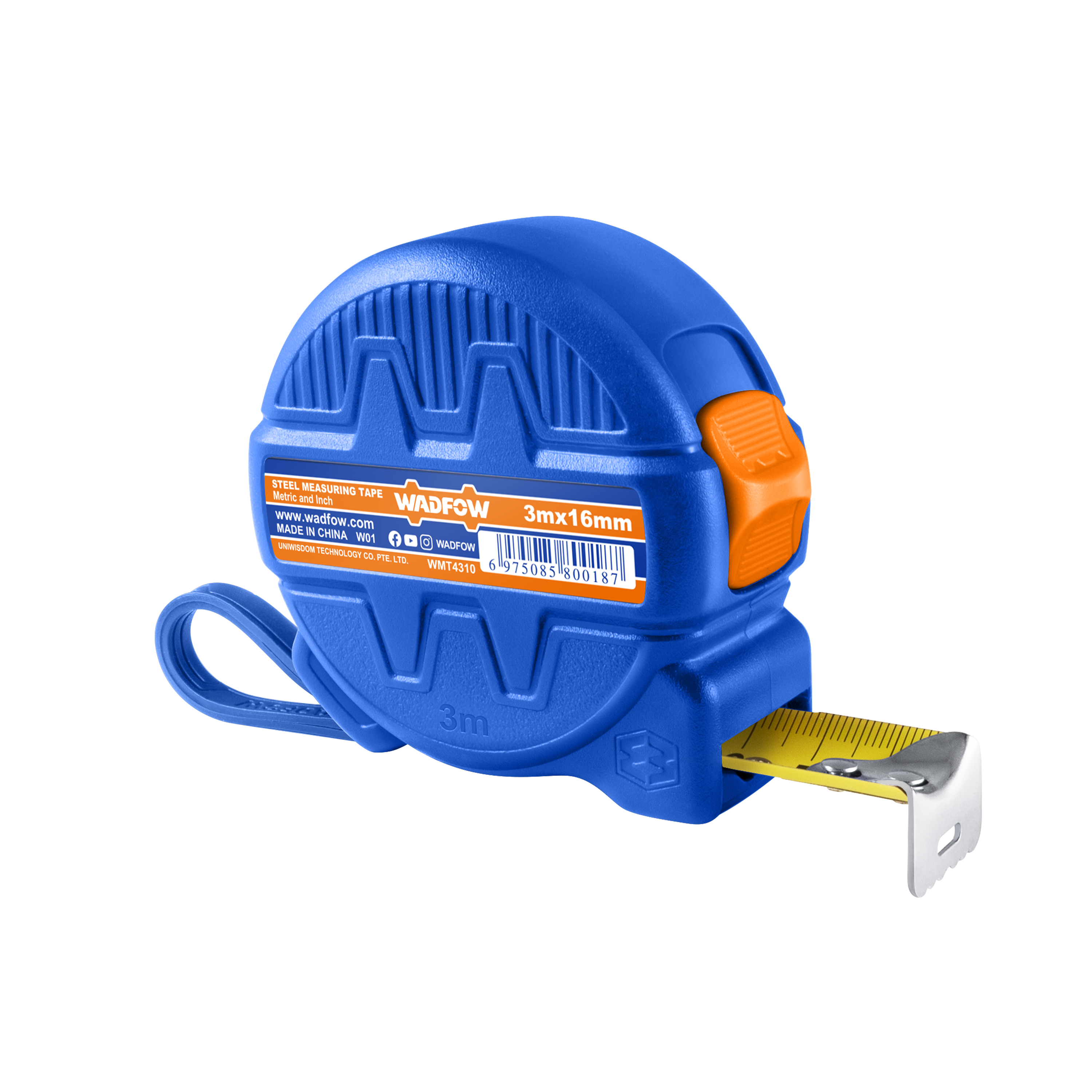 Flexómetro 3Mx16mm 1 Botón Mts/Pulg WADFOW WMT4310 - MARKEMSTORE