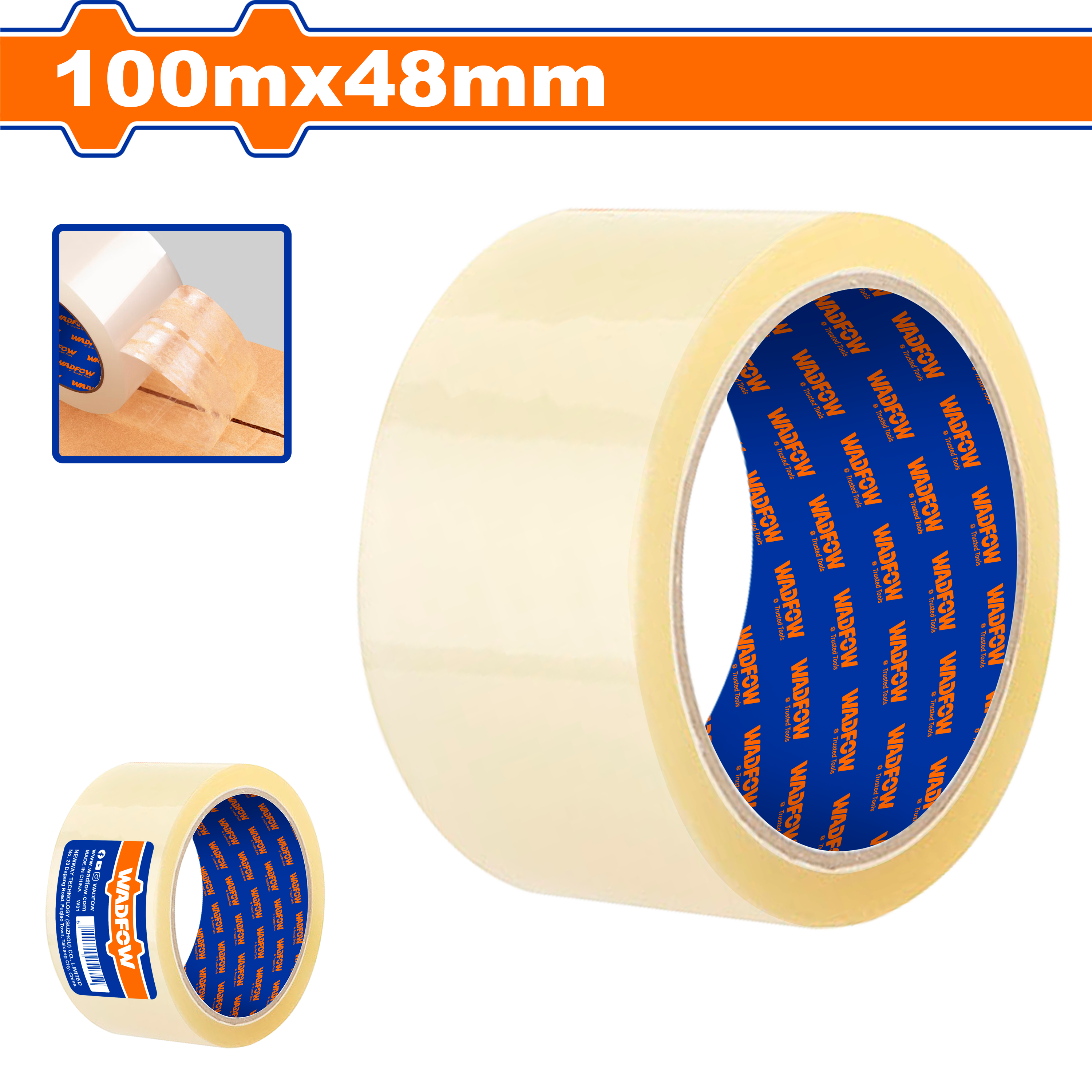 Cinta Empaque Transparente 48mmx100Mts WADFOW REF. WPN1H10 - MARKEMSTORE
