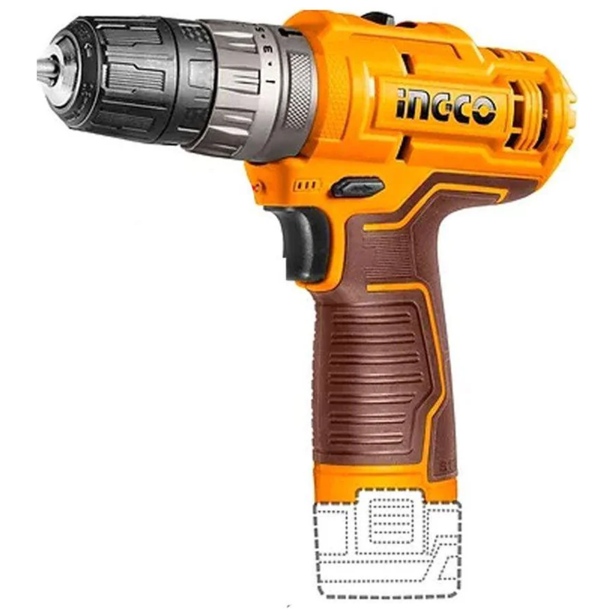 Taladro M3/8 12V 20Nm Impacto Con 2 Baterías INGCO CIDLI12202 - MARKEMSTORE