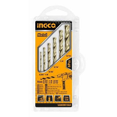 Juego De Brocas Hss 6pzs 5/64-5/16 Ingco Uakdb1065 - MARKEMSTORE