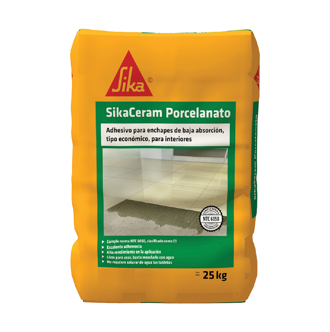 SIKACERAM PORCELANATO 25KG GRIS