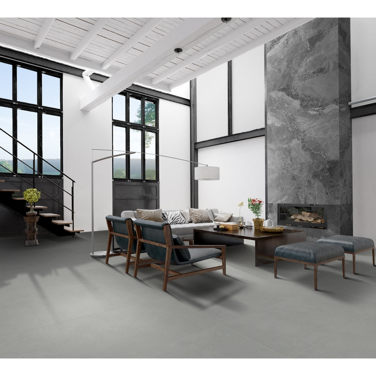 PORCELANATO Porcelatech® Rectificado Concrete ARD® PRO Gris Claro Caras Diferenciadas 61X121.5 CAJA 1.48