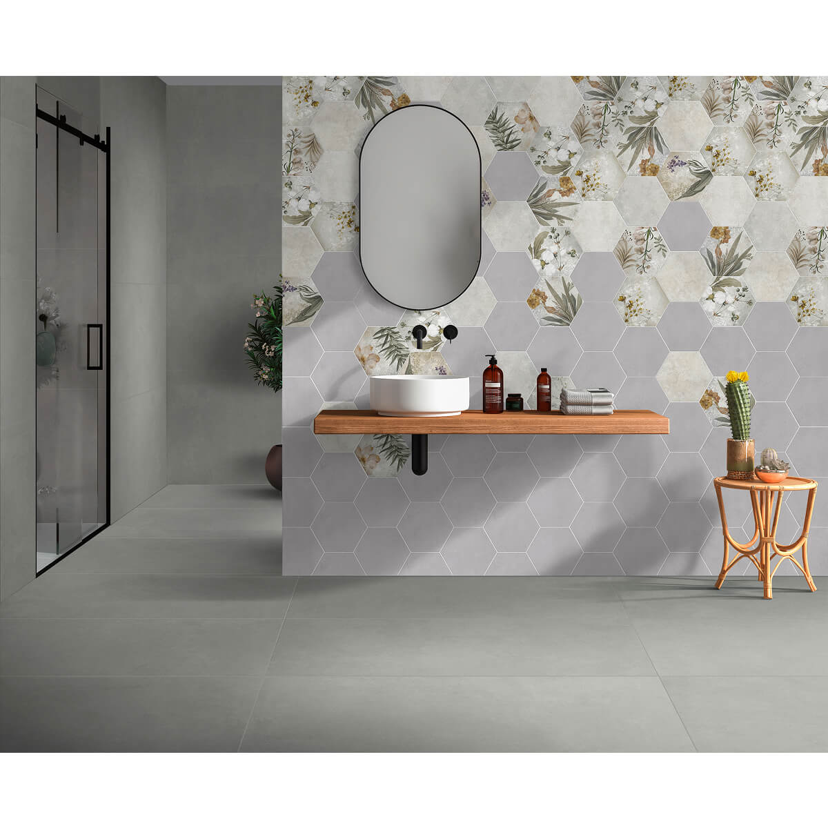 PORCELANATO Porcelatech® Rectificado Concrete ARD® PRO Gris Claro Caras Diferenciadas 61X121.5 CAJA 1.48