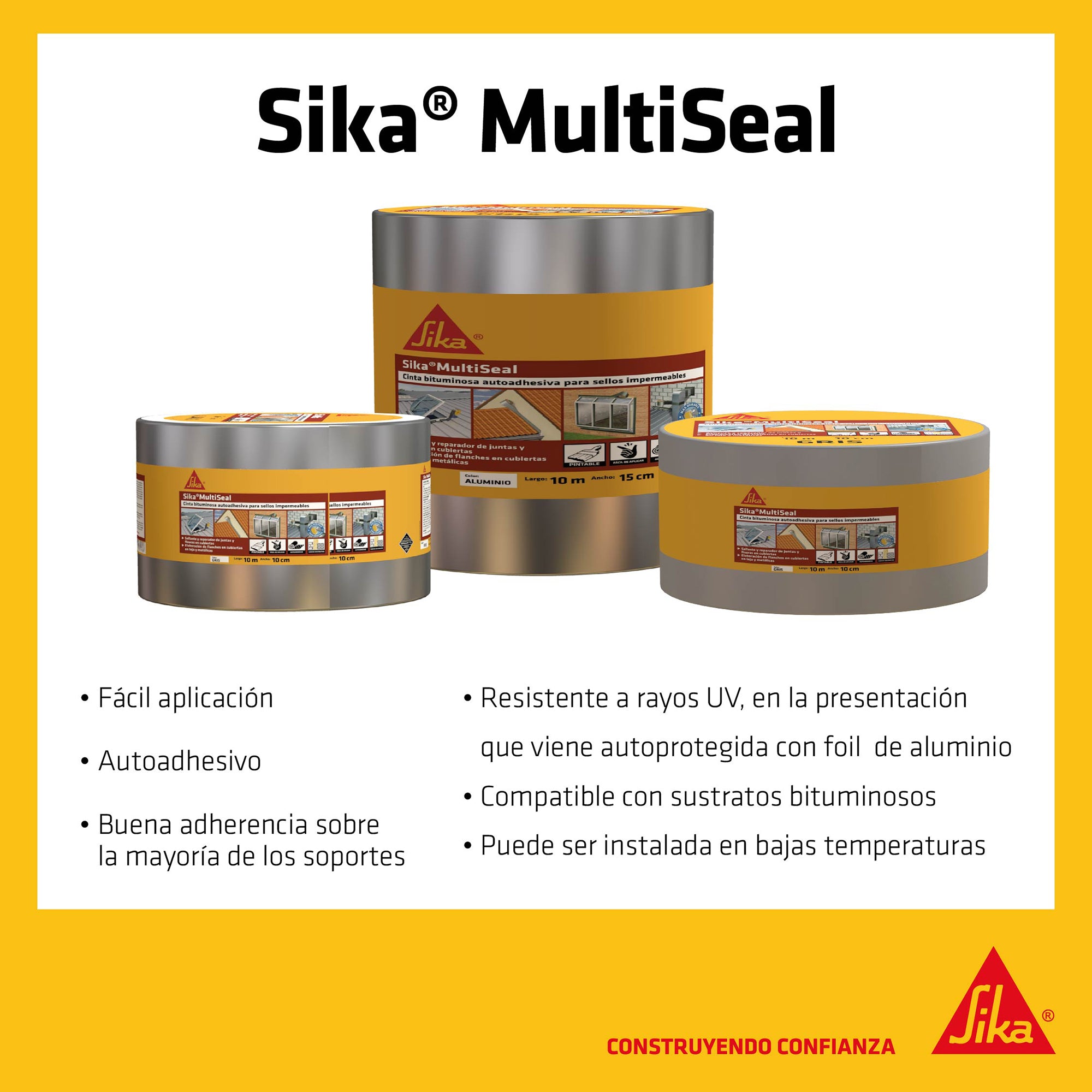 SIKA MULTISEAL 15CM ALUMINIO ROLLO 10MT