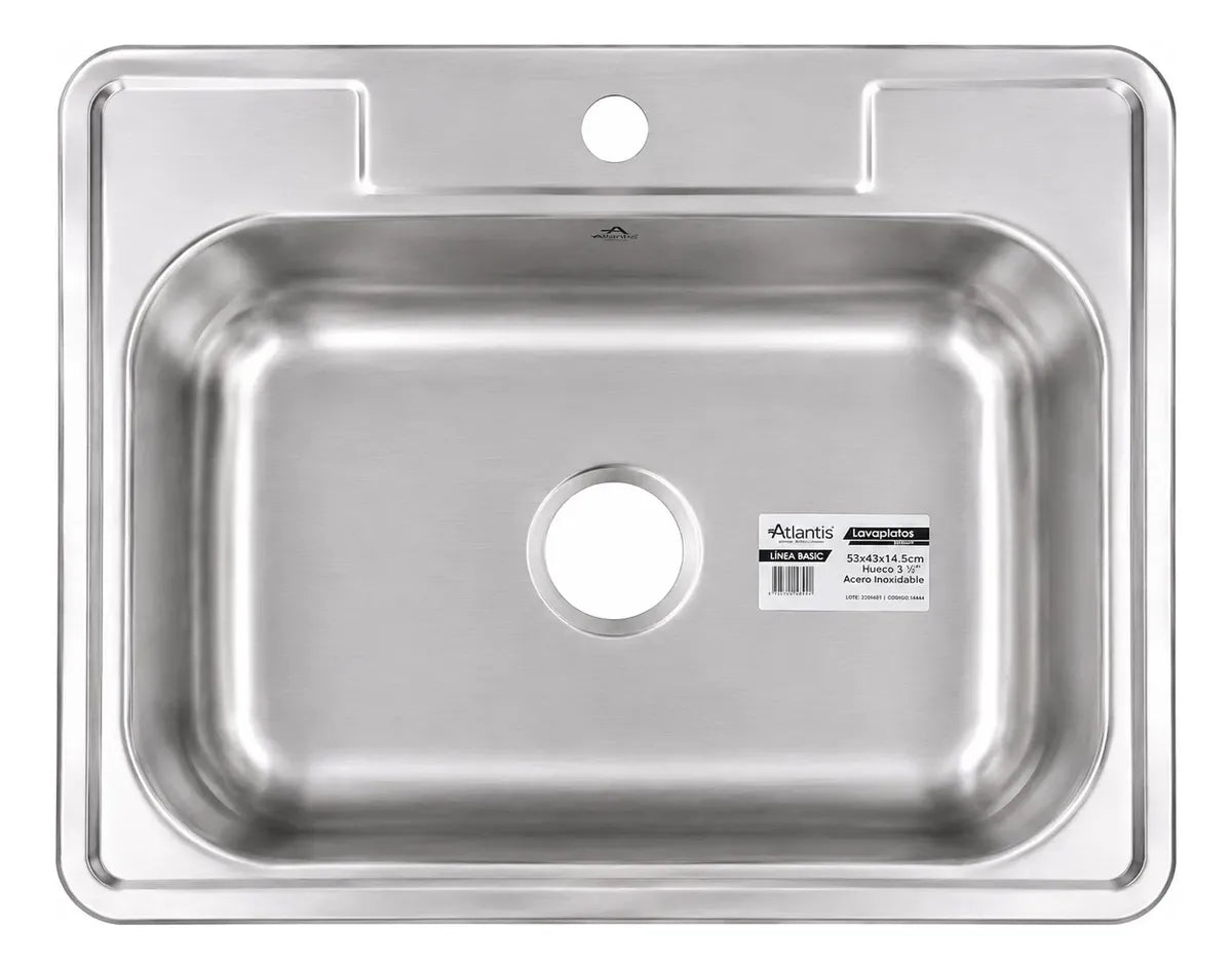 Lavaplatos Atlantis Acero Inoxidable Empotrar 53x43 Cm