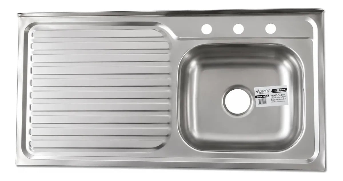 Lavaplatos Atlantis Acero Inoxidable 100x50cm Derecha