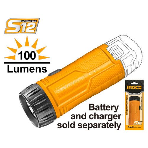 Linterna Ionlitio 12V 1W 100+10% Lumens Ingco CWLI1223 - MARKEMSTORE