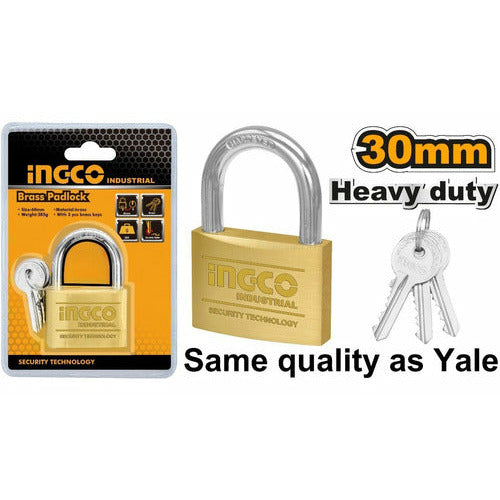 Candado Bronce Tipo Yale 30mm Ingco - MARKEMSTORE