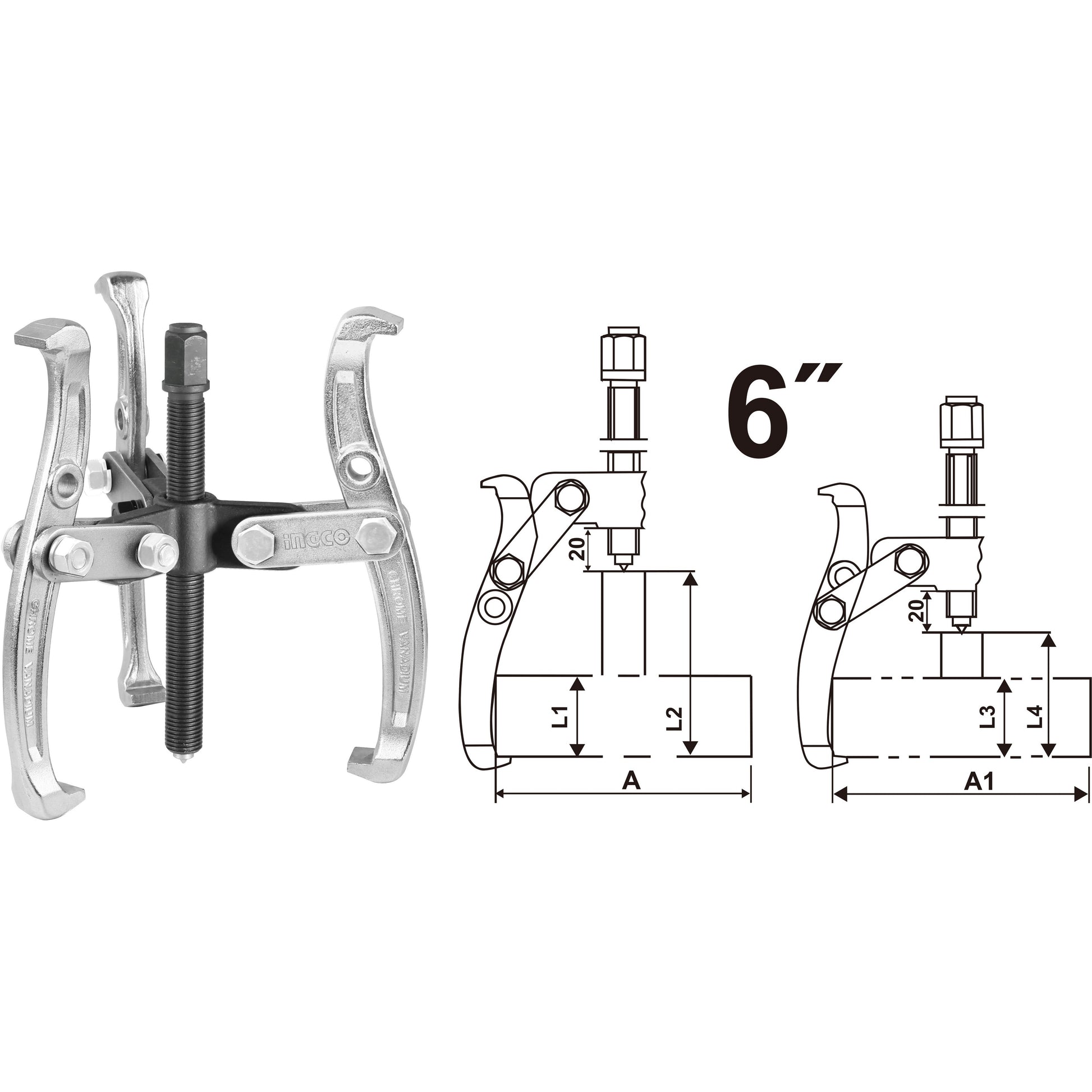 Extractor De Perno 6 3 Mandibulas Para 6 Ton Hgp08036 - MARKEMSTORE