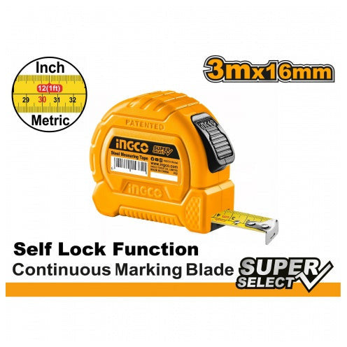 Flexometro 3Mtsx16Mm SS Pulgada/Mt Ingco Hsmt27316 - MARKEMSTORE