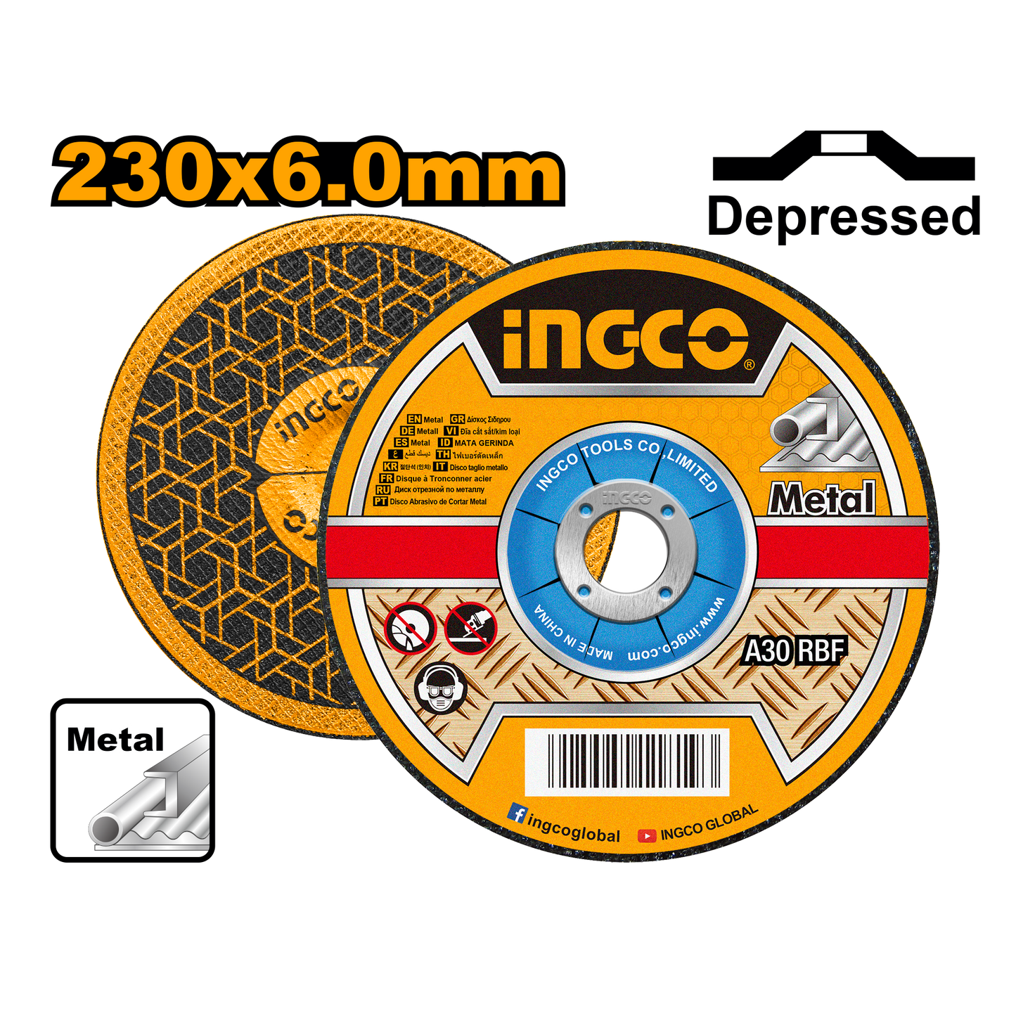 Disco De Pulir 9X1/4X7/8 Ingco MGD602301 - MARKEMSTORE