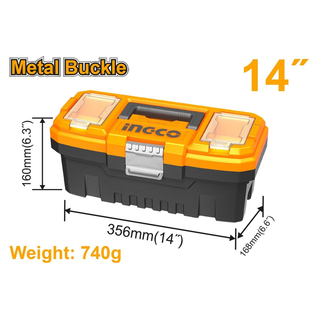 Caja De Herramientas Plastica 14"X6.6"X6.3" Ingco PBX1402 - MARKEMSTORE