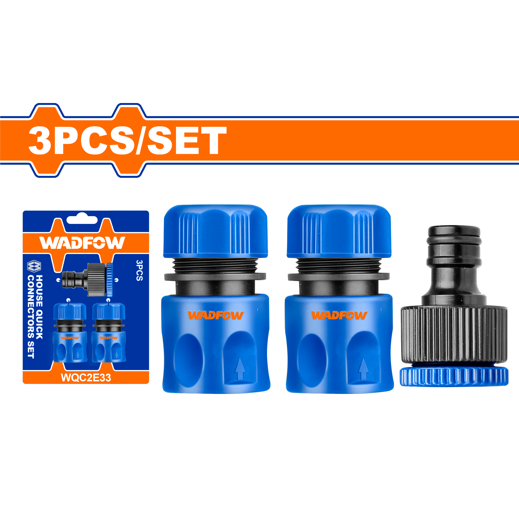 Juego 3 Conectores Rápidos Manguera WADFOW WQC2E33 - MARKEMSTORE