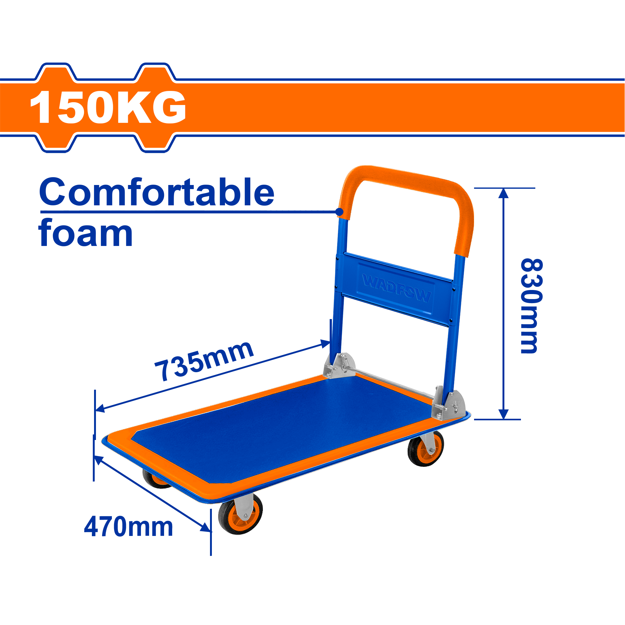 Carretilla Plegable Cap150Kg Plato 735X470m WADFOW REF. WWB1315