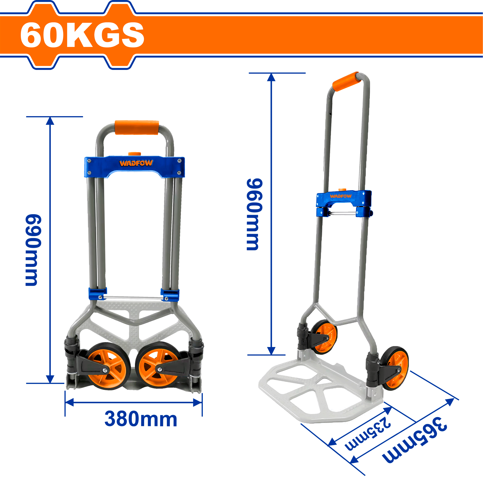 Carretilla Plegable Cap.60Kg Plato 235X380Mm Wwb9A06