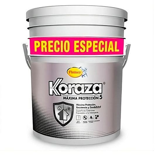 Pintura Koraza Blanco 5 Galones Exterior GRATIS Bandeja + Rodillo Aplica Solo en PAGINA WEB