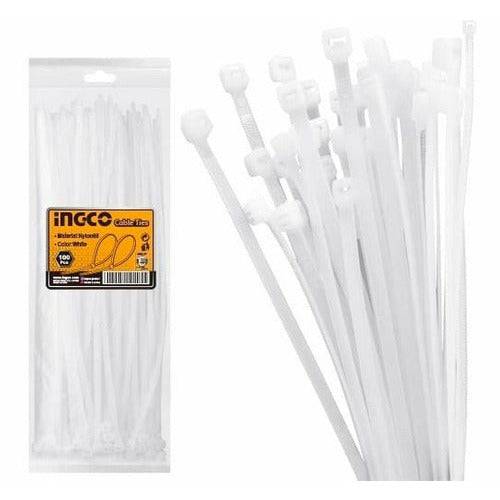 Amarre Plastico Blanco De Nylon 2,5x100mm X 100 Unid Ingco - MARKEMSTORE