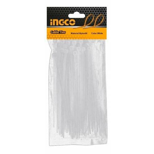 Amarre Plastico Blanco De Nylon 3,6x200mm Ingco Hct2001 X100 - MARKEMSTORE