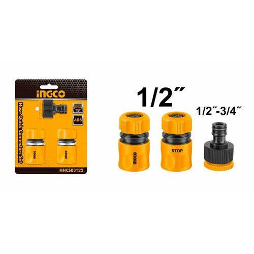 Ingco Juego De Acoples Para Manguera 3pzs Hhcs03122 - MARKEMSTORE