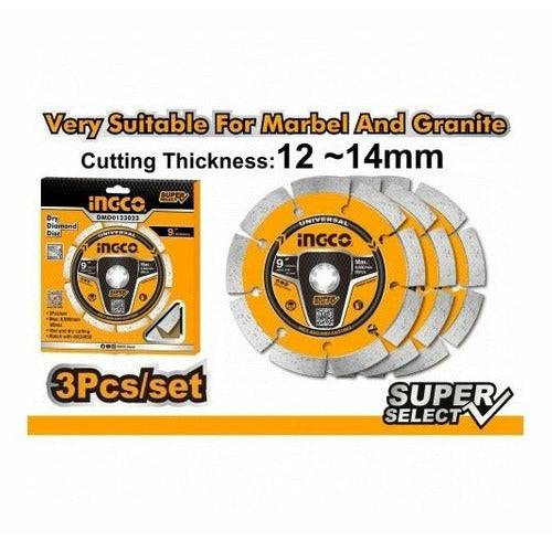 Ingco Set 3 Discos Diamantados 9x22mm Dmd0123023 - MARKEMSTORE