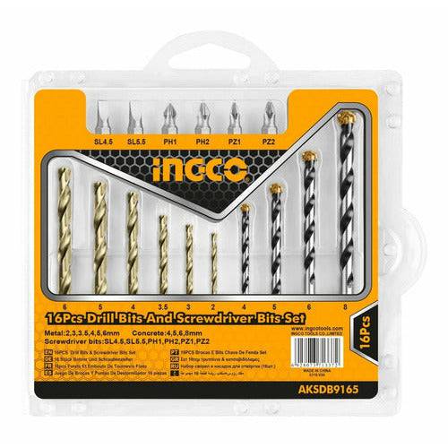Juego De Brocas Hss Muro Y Puntas Destornillador 16pcs - MARKEMSTORE