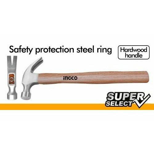Martillo De Uña 16 Oz/450gr Mango Madera Ingco Hch0416 - MARKEMSTORE