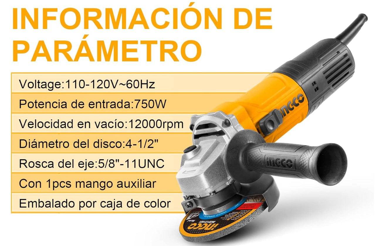 Amoladora 4 1/2 750w UAG75028 SUPER SELECT - MARKEMSTORE