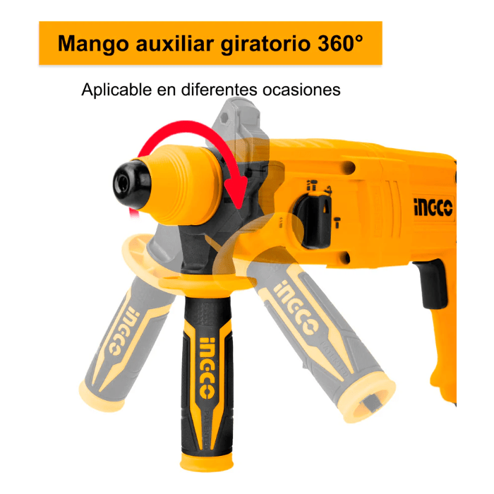 Taladro Rotomartillo 800W INGCO URGH9028-2 - MARKEMSTORE