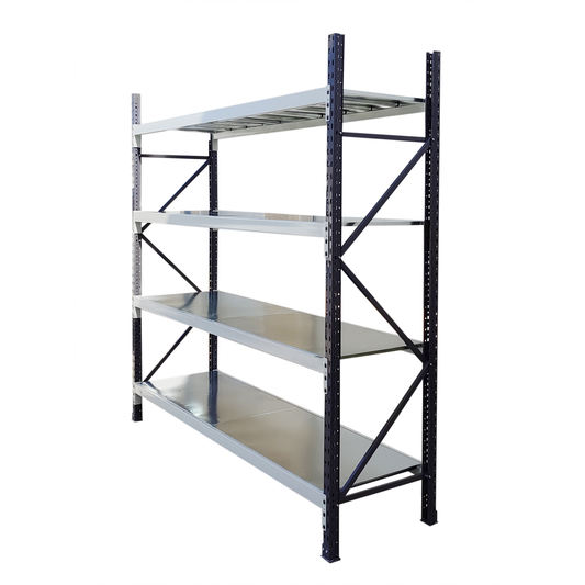 Estanteria Semipesada Mini Racks 4 Niveles Altura de 2.4Mts y Vigas de 2 Mts